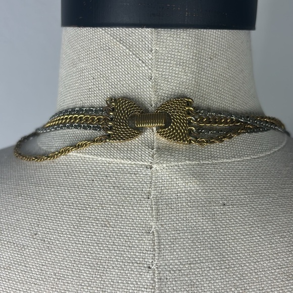 Vintage Goldette multi layered chain heart pendant necklace - Picture 4 of 7